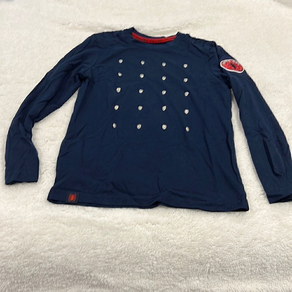 Spider-Man blue shirt, size 10–12